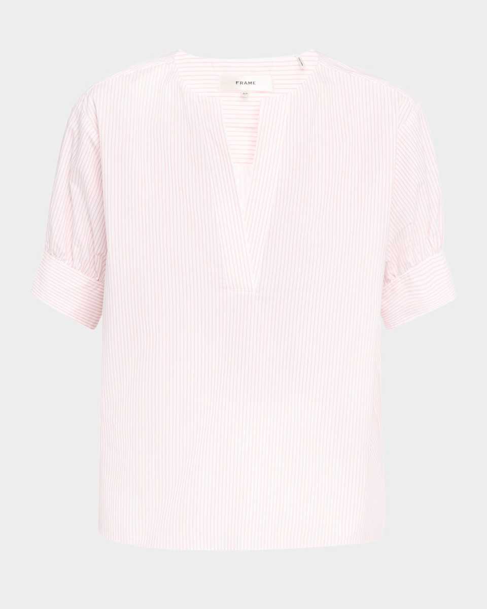 Stripe V-Neck Pop Over Top